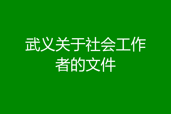 武义关于社会工作者的文件