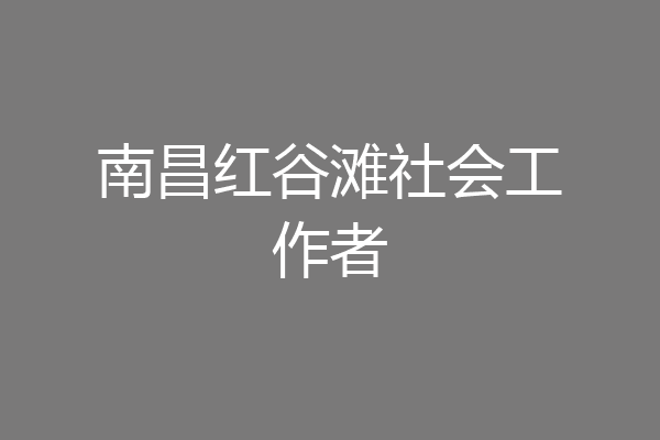 南昌红谷滩社会工作者