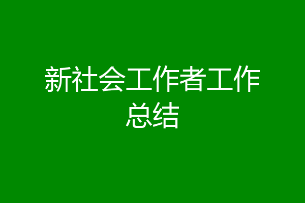新社会工作者工作总结