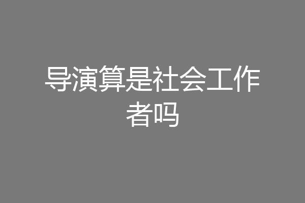导演算是社会工作者吗