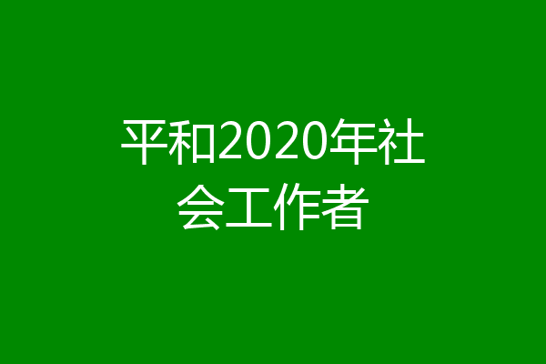 平和2020年社会工作者