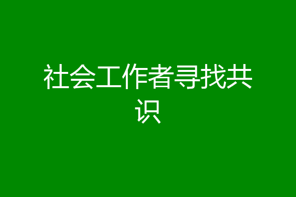 社会工作者寻找共识