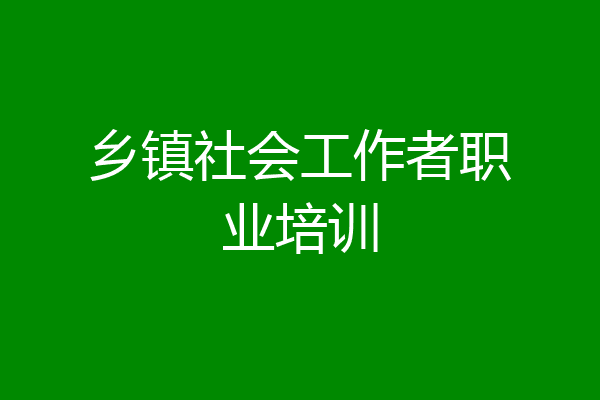 乡镇社会工作者职业培训