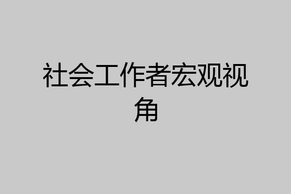 社会工作者宏观视角