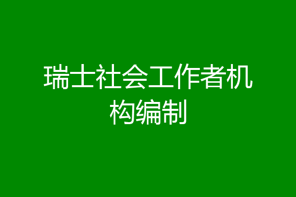 瑞士社会工作者机构编制