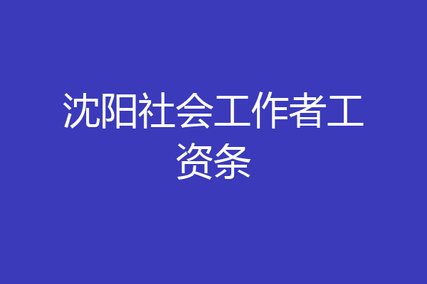 沈阳社会工作者工资条