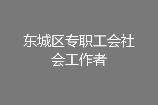 东城区专职工会社会工作者