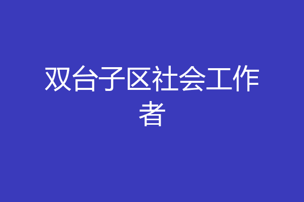 双台子区社会工作者
