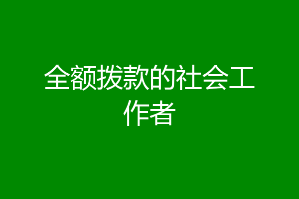 全额拨款的社会工作者