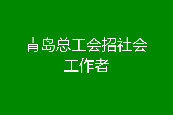 青岛总工会招社会工作者