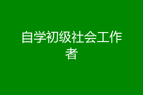 自学初级社会工作者