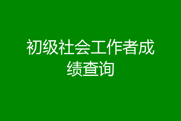 初级社会工作者成绩查询