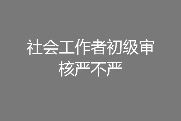 社会工作者初级审核严不严