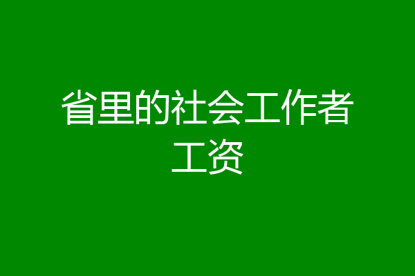 省里的社会工作者工资