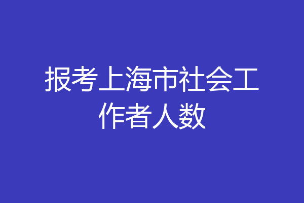 报考上海市社会工作者人数