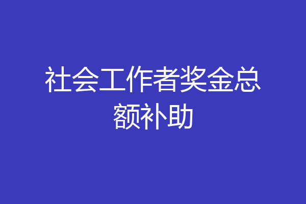 社会工作者奖金总额补助