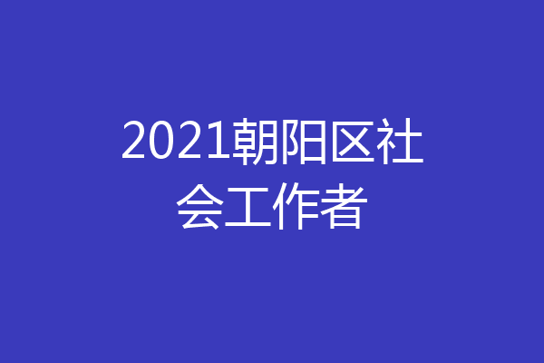 2021朝阳区社会工作者