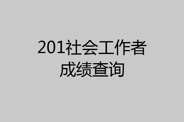 201社会工作者成绩查询