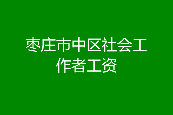 枣庄市中区社会工作者工资