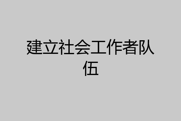 建立社会工作者队伍
