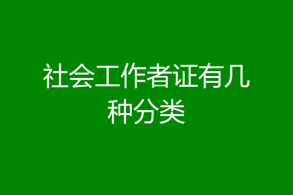 社会工作者证有几种分类