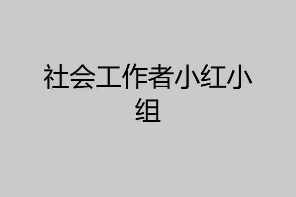社会工作者小红小组