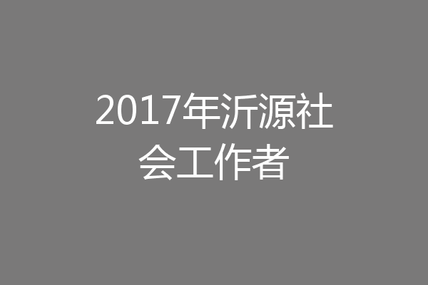 2017年沂源社会工作者