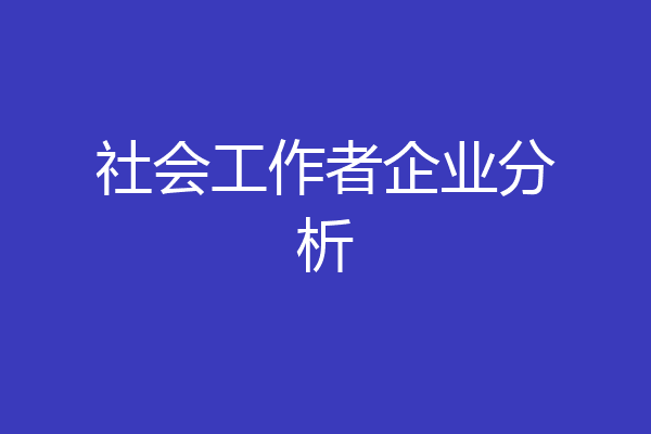 社会工作者企业分析