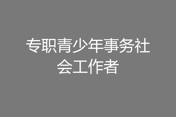 专职青少年事务社会工作者