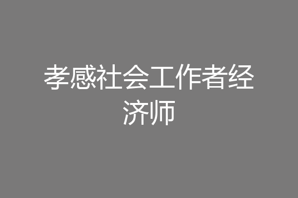 孝感社会工作者经济师