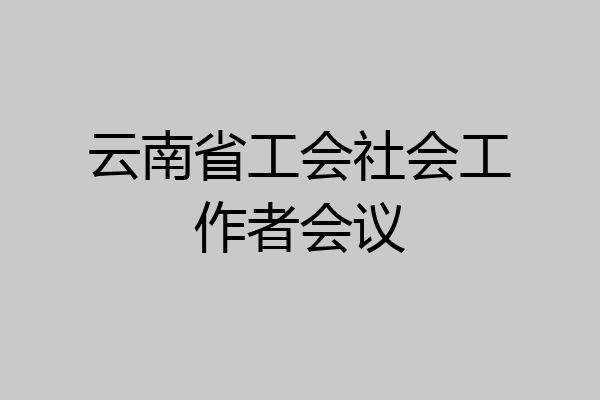 云南省工会社会工作者会议