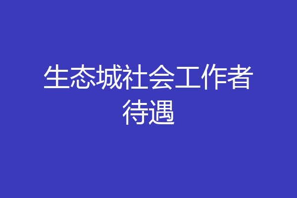 生态城社会工作者待遇