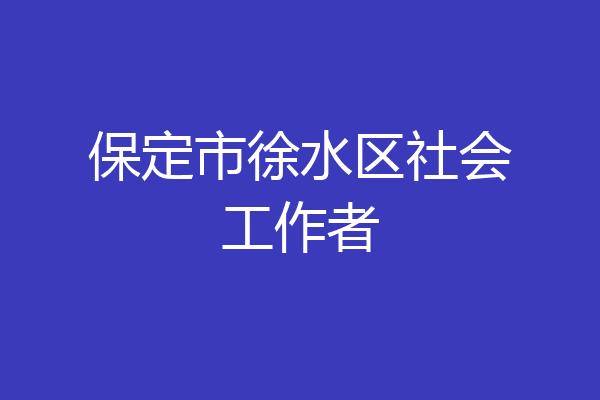 保定市徐水区社会工作者