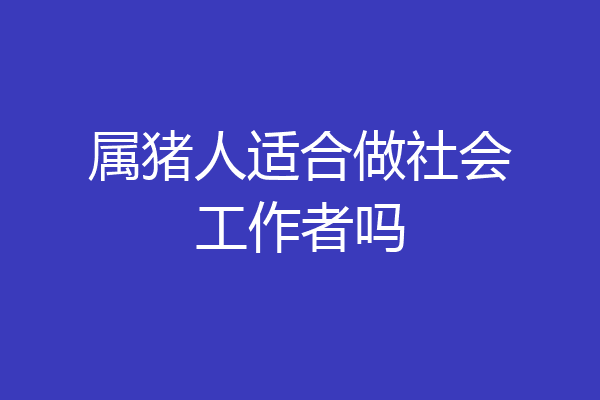 属猪人适合做社会工作者吗