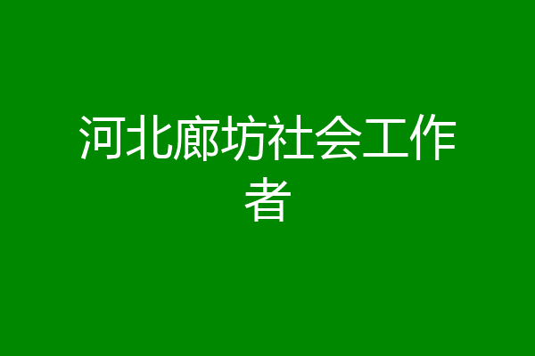 河北廊坊社会工作者