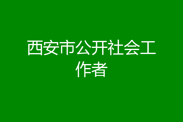 西安市公开社会工作者