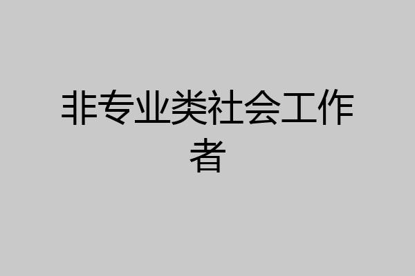 非专业类社会工作者