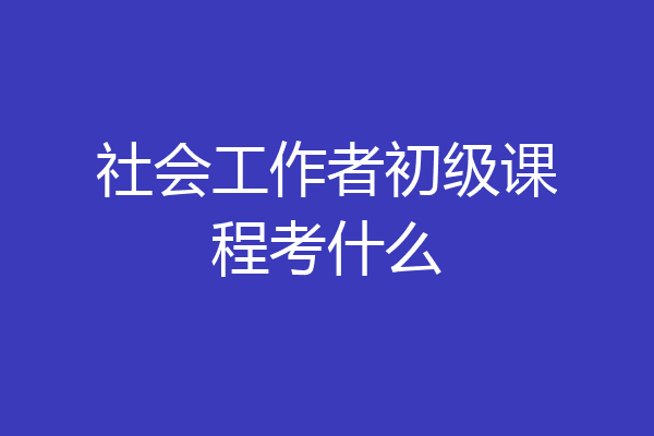 社会工作者初级课程考什么