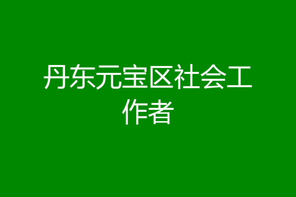 丹东元宝区社会工作者