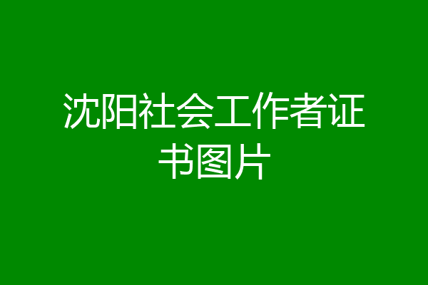 沈阳社会工作者证书图片