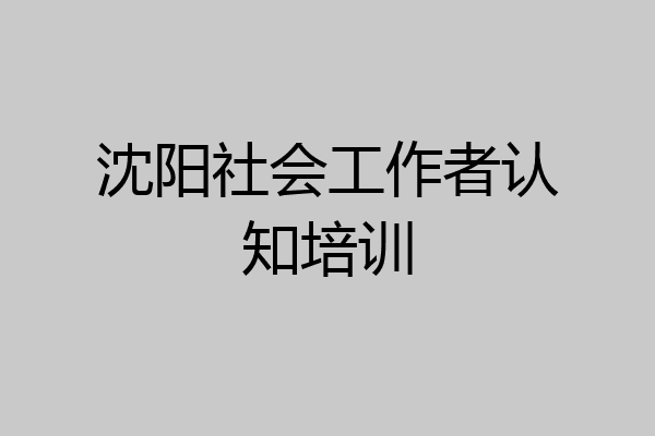 沈阳社会工作者认知培训