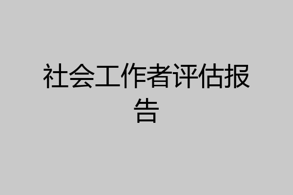 社会工作者评估报告