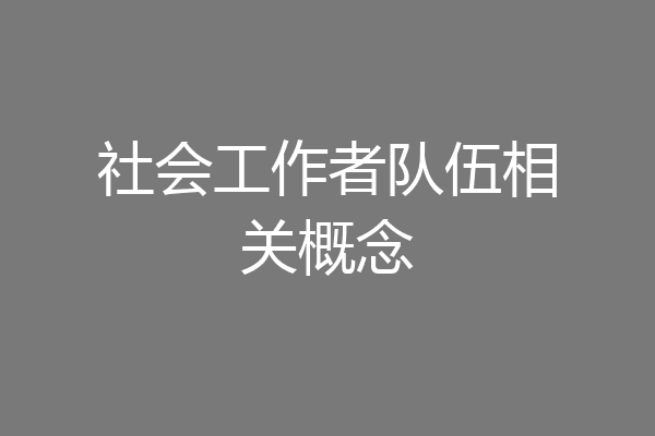 社会工作者队伍相关概念