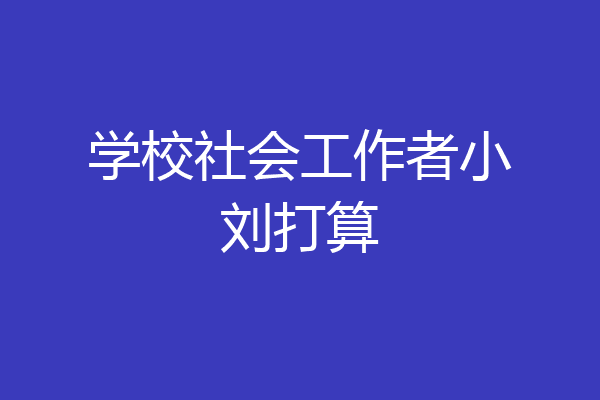 学校社会工作者小刘打算