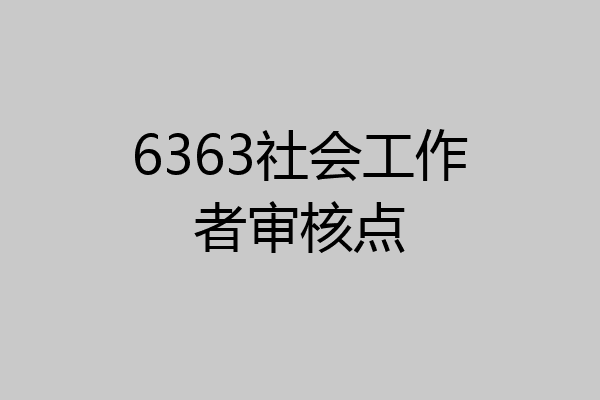 6363社会工作者审核点
