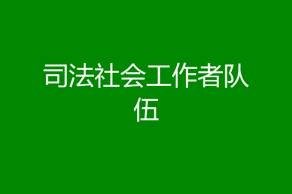 司法社会工作者队伍
