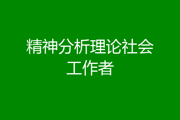 精神分析理论社会工作者