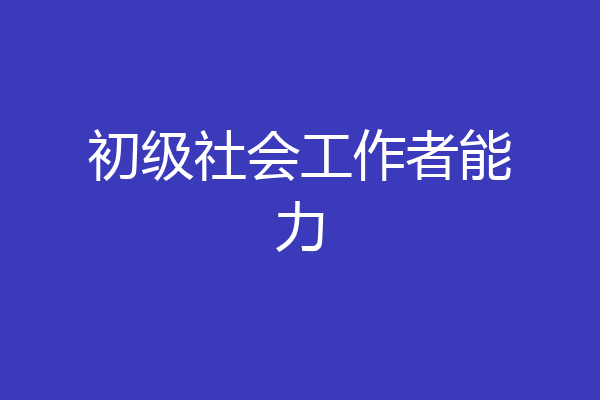 初级社会工作者能力