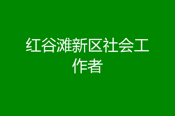红谷滩新区社会工作者