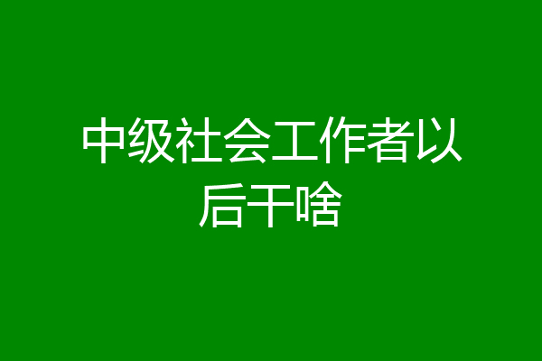 中级社会工作者以后干啥